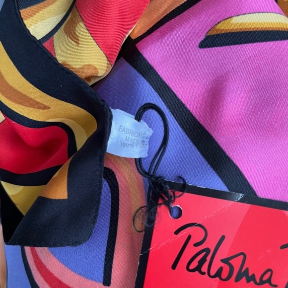 Vintage Pablo Picasso Oversized Scarf Love XO Pop Art Red Hearts - Picture 2 of 7